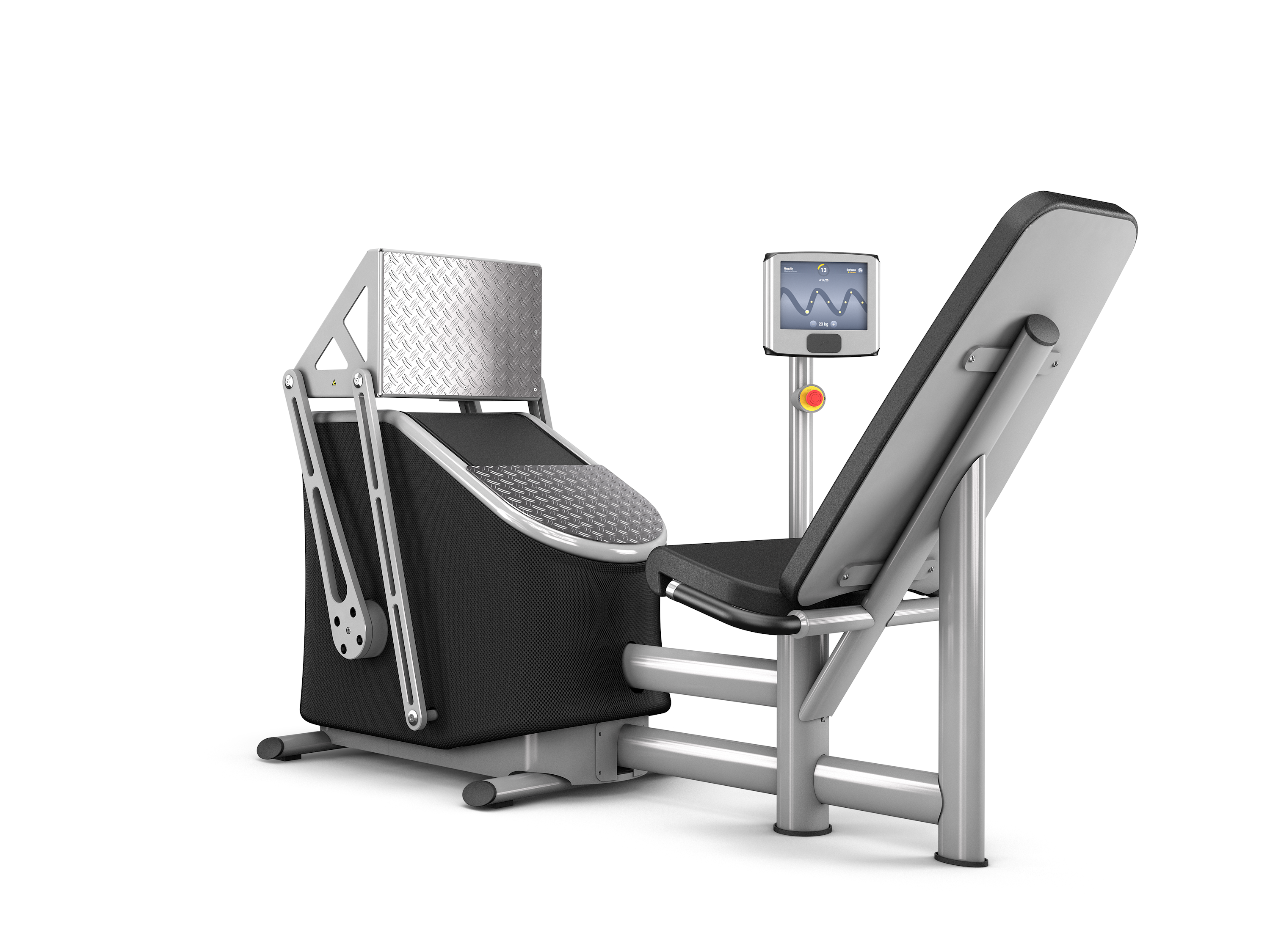 EGYM Beinpresse, Produktfoto schräg